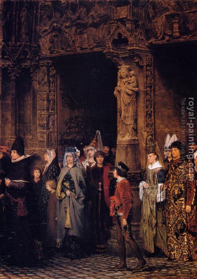 Sir Lawrence Alma-Tadema : Leaving the Church in the Fifteenth Century